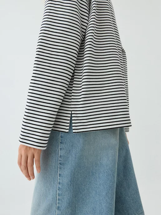 Лонгслив ANNA OVERSIZE FIT в полоску