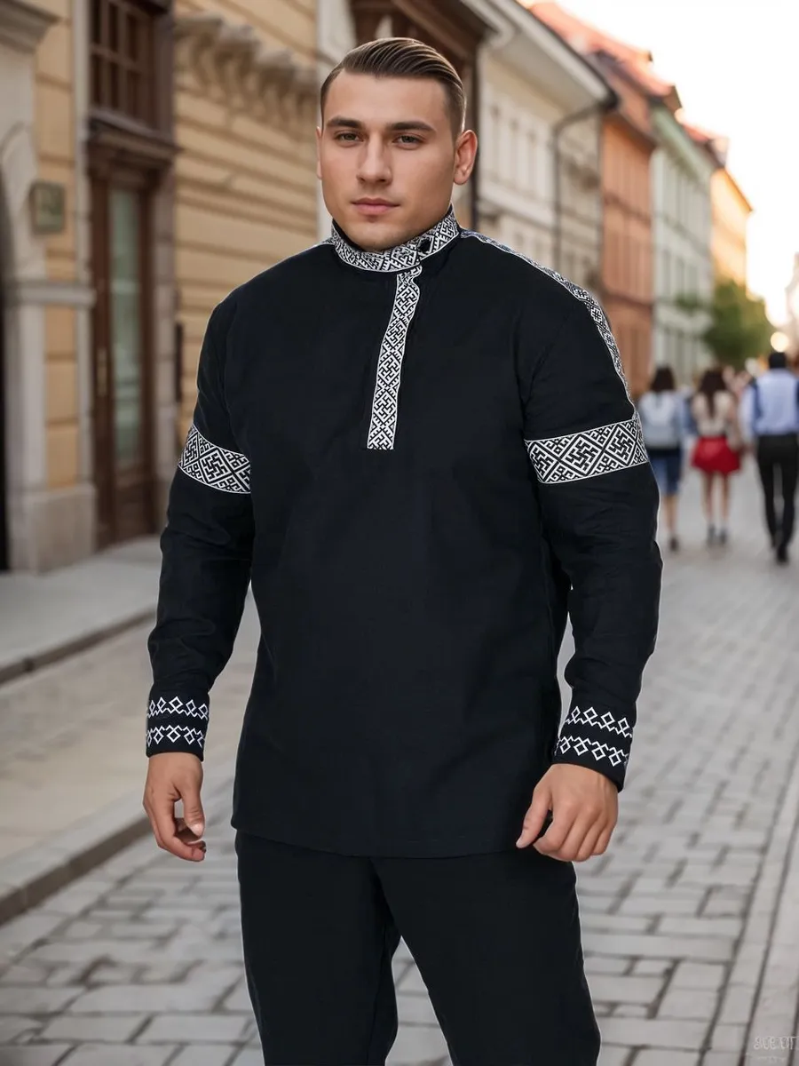 Косоворотка льняная с...