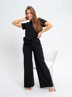 Костюм с широкими брюками SOFIYA 37 214258146 купить за 1 626 ₽ в интернет-магазине Wildberries