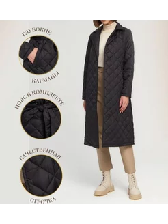 Пальто стеганое длинное демисезонное куртка Sara_textile 214271003 купить за 2 408 ₽ в интернет-магазине Wildberries