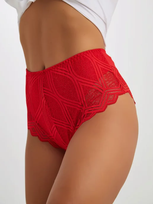 Lacy Delights Трусы кружевные с высокой посадкой, черный, фото 8