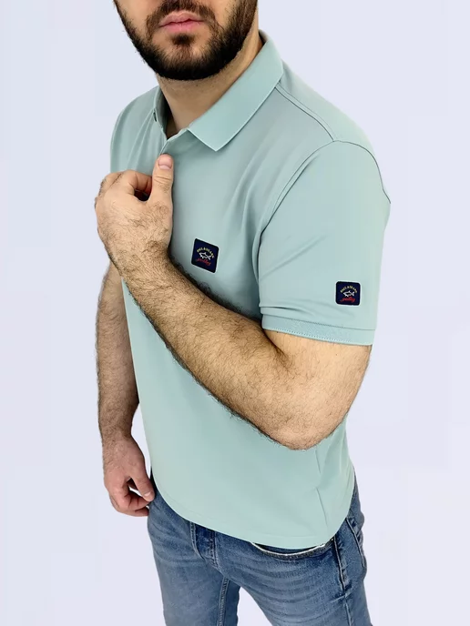 Comfycloth Футболка-поло с коротким рукавом, зеленый