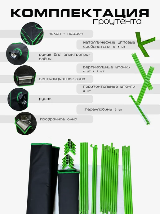 Oxford Гроубокс Growbox Гроутент 40*40*120 см, 40x40, фото 8