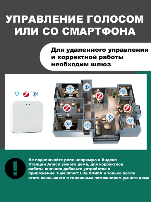 WilSMART Умное реле ZigBee с Алисой 2 линии (без нуля), вариант, фото 7