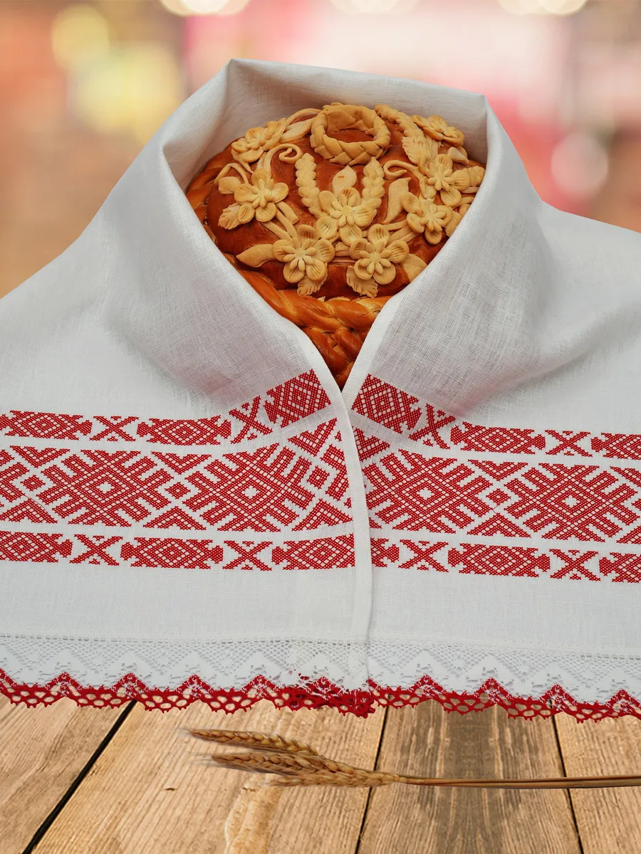 Свадебный рушник "Русский", 154х35см, Лён