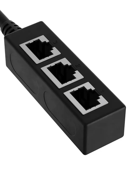 GSMIN Удлинитель сетевого кабеля 3x RJ-45 (F) на RJ-45 (M), 0.29м, 0,29 м, фото 4
