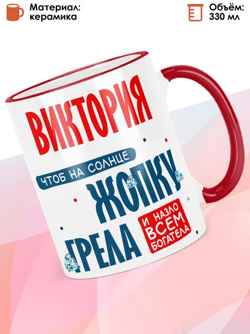 print LOOK Кружка с именем Виктория, красный, фото 2
