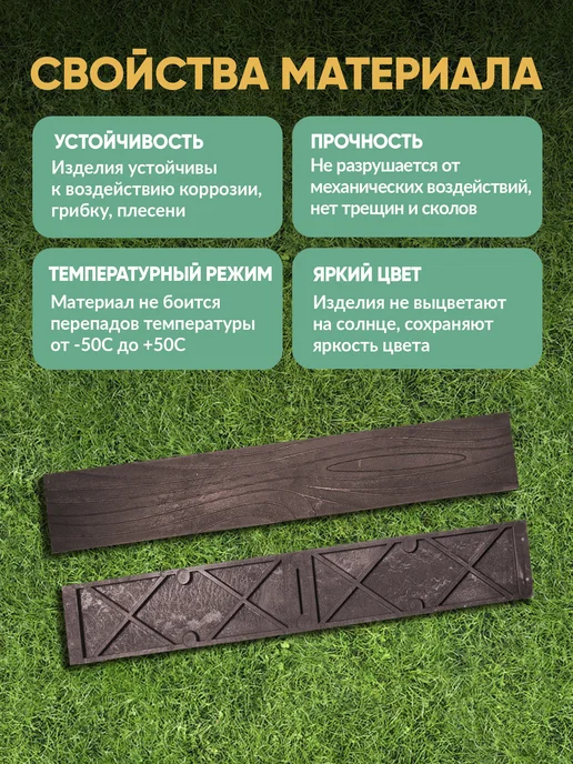 ГрядкаКлумба Террасная доска полимерпесчаная, коричневая, 4 шт, 4 шт, коричневый, фото 2