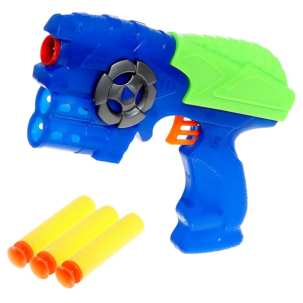 Пистолет бластер с мягкими пулями Комбат, цвет МИКС