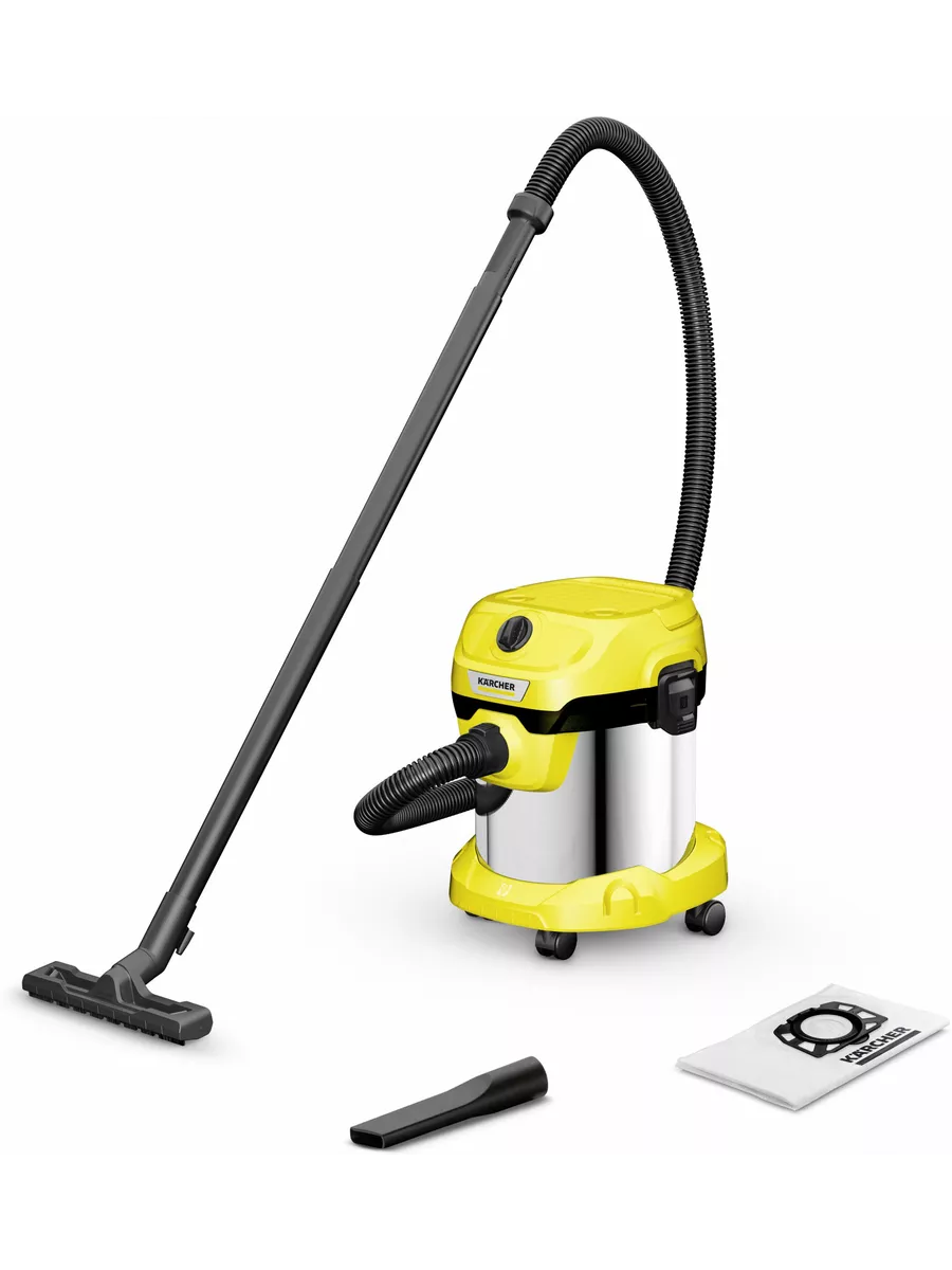 Строительный пылесос Karcher WD 2 Plus S V-15/4/18 желтый
