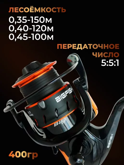 SOKUDO Катушка для рыбалки для спиннинга 5000, черный, фото 2