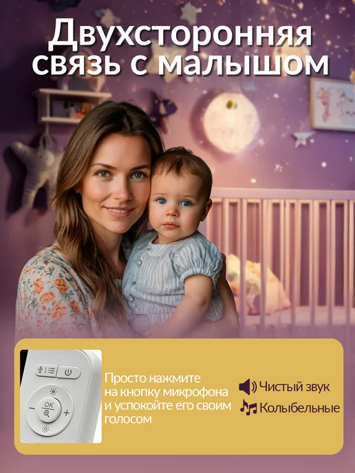 Хевель Видеоняня с монитором беспроводная цифровая камера, белый, фото 6