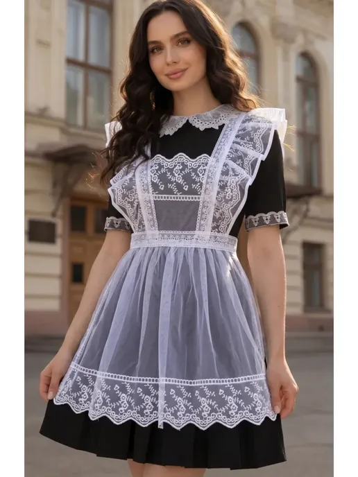 ПКФ Успех Фартук школьный белый сатин, белый, фото 2