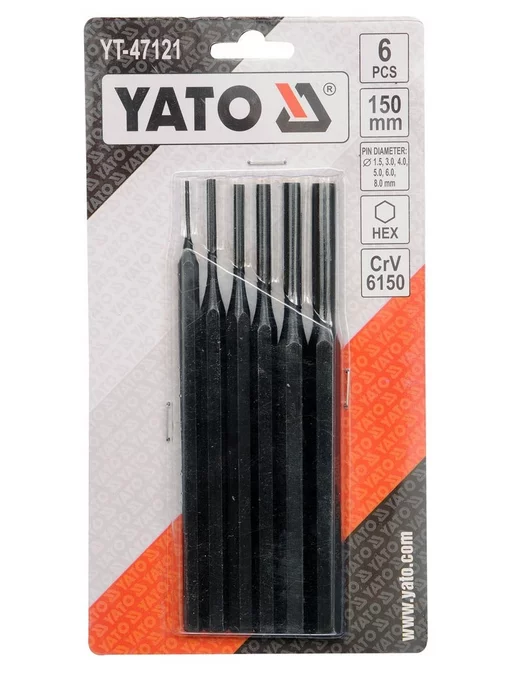 Yato Выколотки 150мм (набор 6пр.) CrV, 6 шт