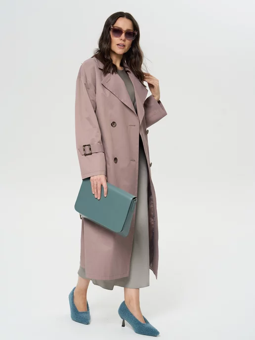 Grace Well Плащ из хлопкосодержащей ткани, коричневый, фото 2