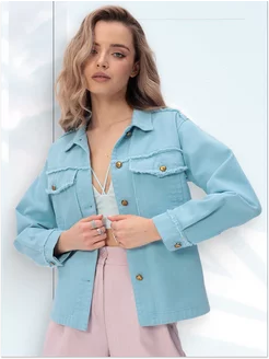Джинсовая куртка хлопок пиджак Мисс Данин 214686534 купить за 3 401 ₽ в интернет-магазине Wildberries