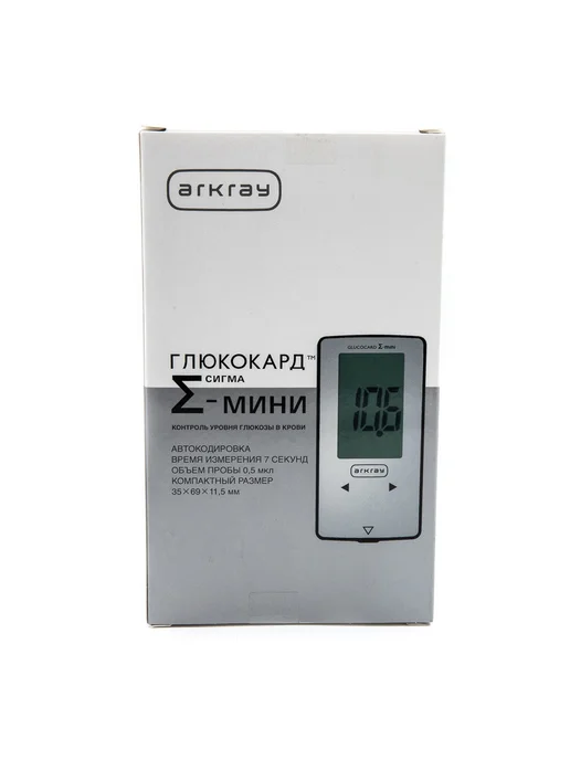 OneTouch Глюкометр "GLUCOCARD" МИНИ BASIC (глюкометр + футляр), серый, фото 8