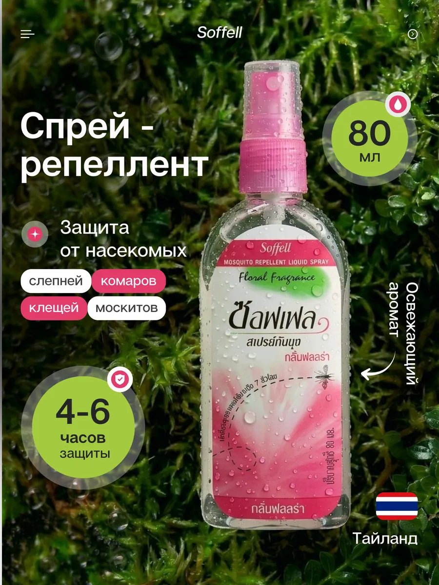 Репеллент спрей от комаров, 80 мл