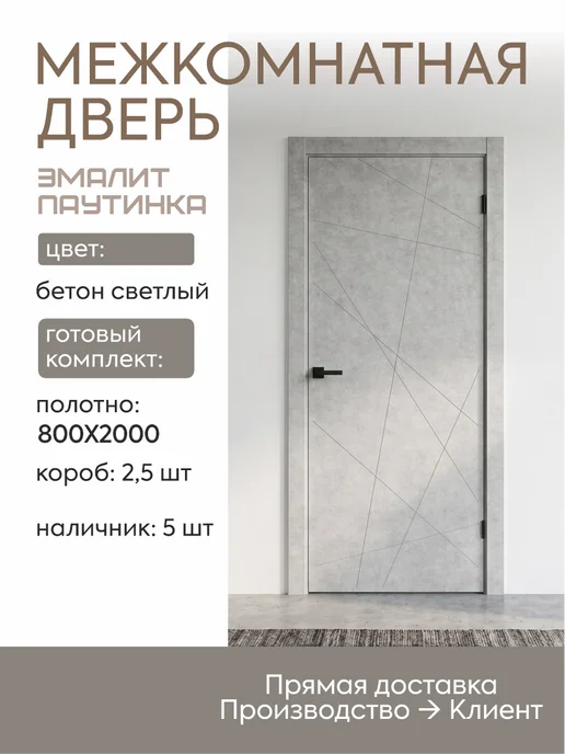 ВДК Двери и мебель Дверь межкомнатная с коробкой и наличниками 800х2000, 800x2000