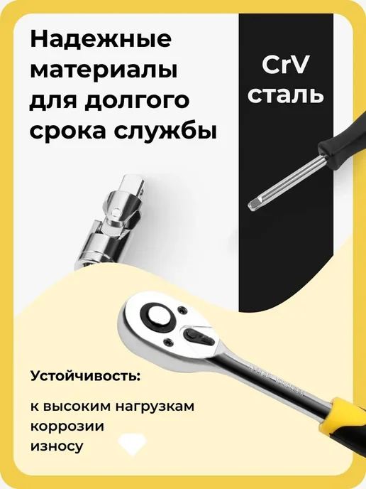 JNTRD Набор инструментов для автомобиля и дома 61 предмет, черный, фото 6