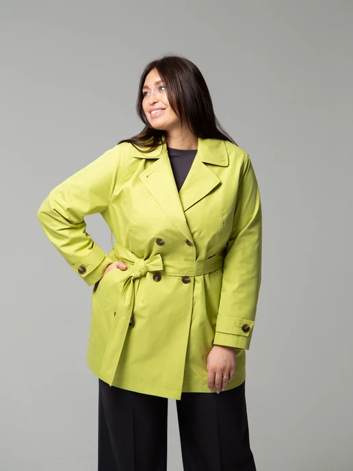 Baronskaya collection Плащ укороченный, зеленый