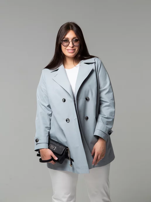 Baronskaya collection Плащ укороченный, голубой