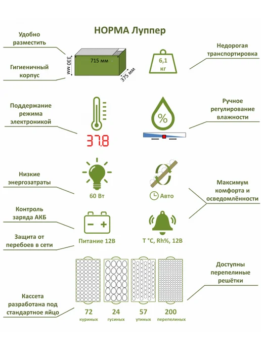 Подворье Инкубатор Норма Луппер с аллюминиевым лотком, белый, фото 6