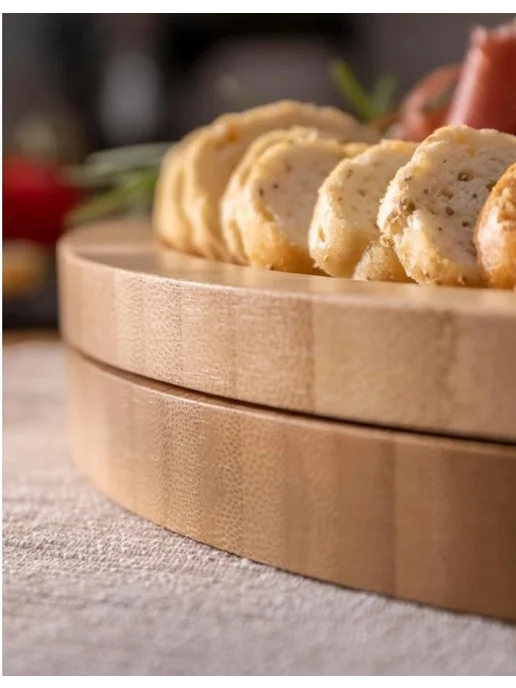 CHEFSOFI Менажница из бамбука Доска для сыра и закусок сервировочная, 2 шт, фото 7