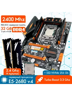 Комплект X99 BD4 2011+XEON 2680 v4 2,4 ГГц+2х16 Гб+SSD 256Gb Huananzhi 214890633 купить за 18 842 ₽ в интернет-магазине Wildberries