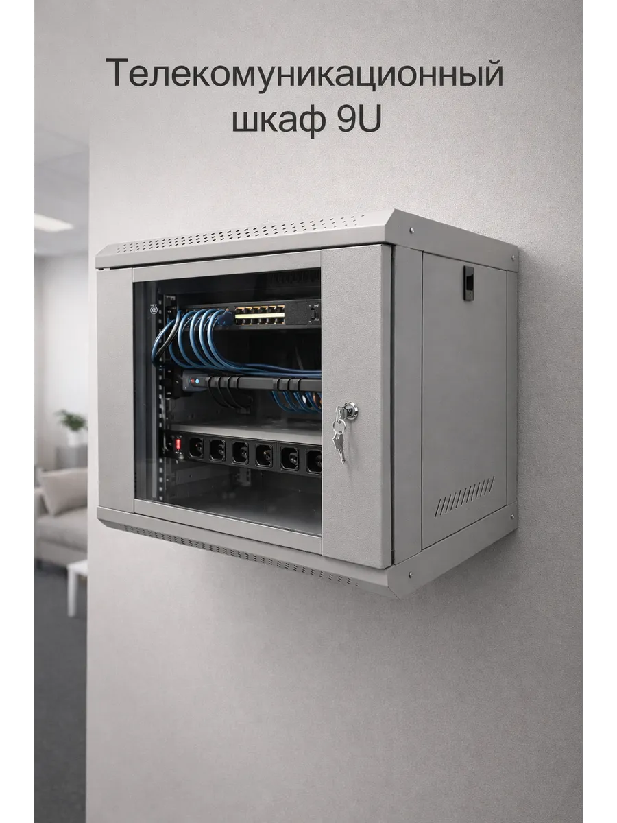 Telecom-шкаф 9U Light, 530*400*450, серый
