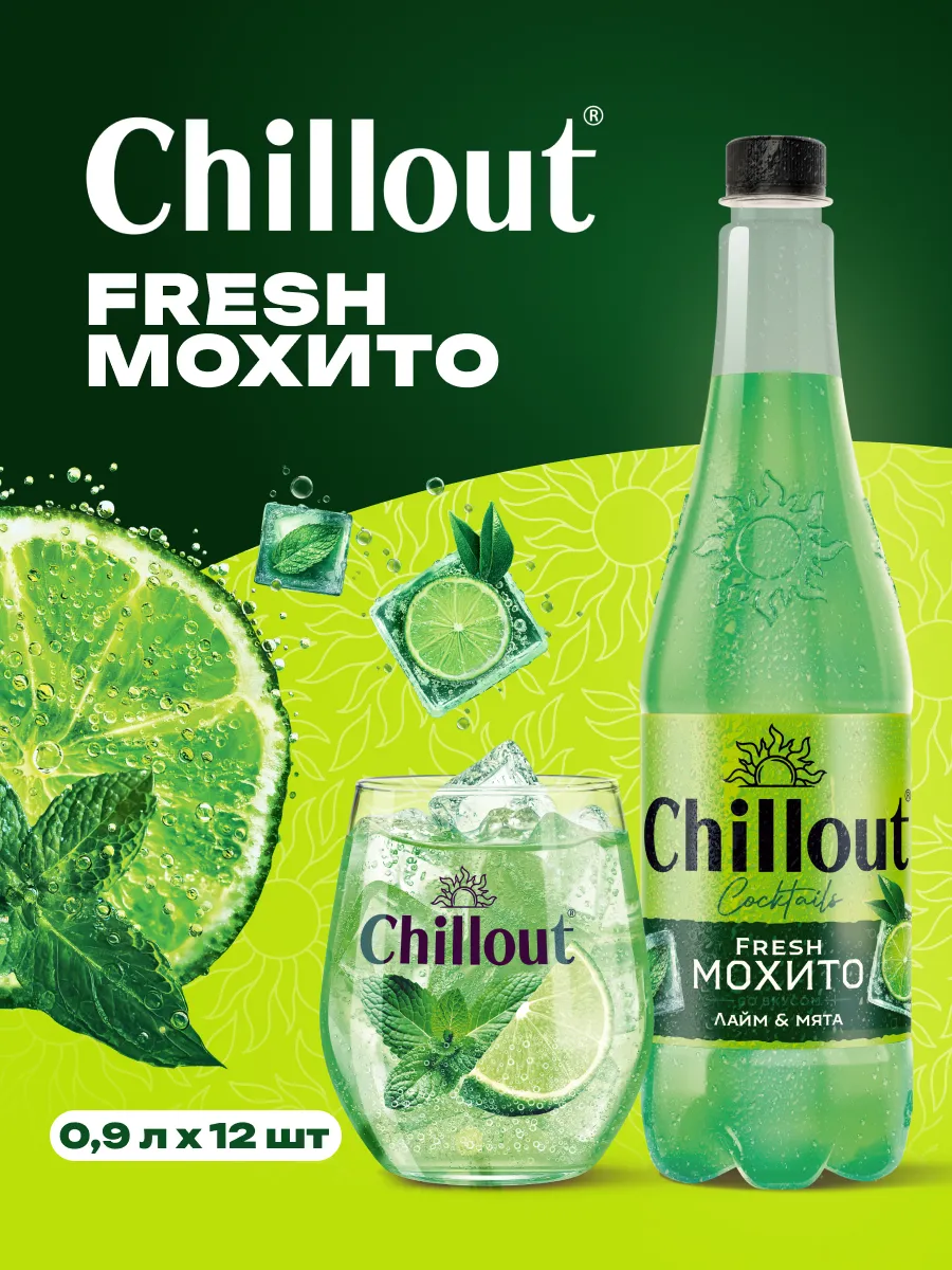 Лимонад "Fresh Mojito" газированный 0,9 л х 12 шт