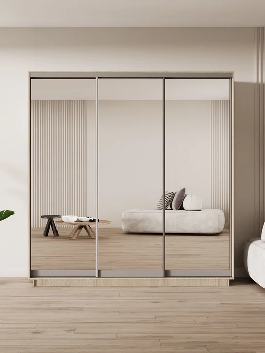Бонето Шкаф-купе для одежды Экспресс 3дв Зеркала, 180х60х220, 60x220, фото 2