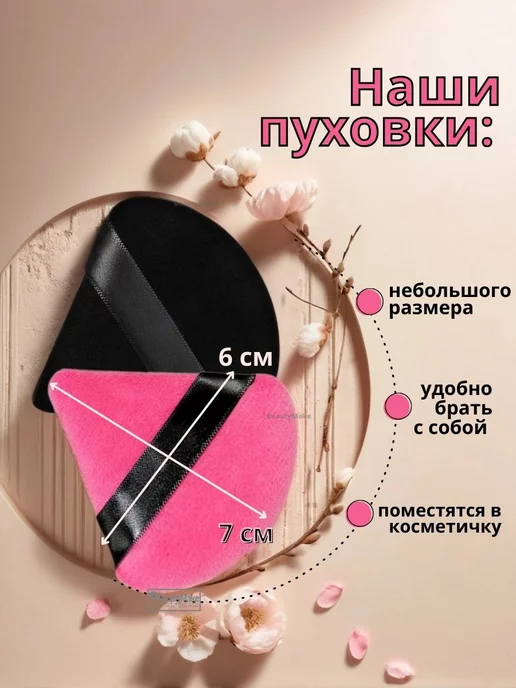 Beautymake Пуховка для пудры, черный, фото 4
