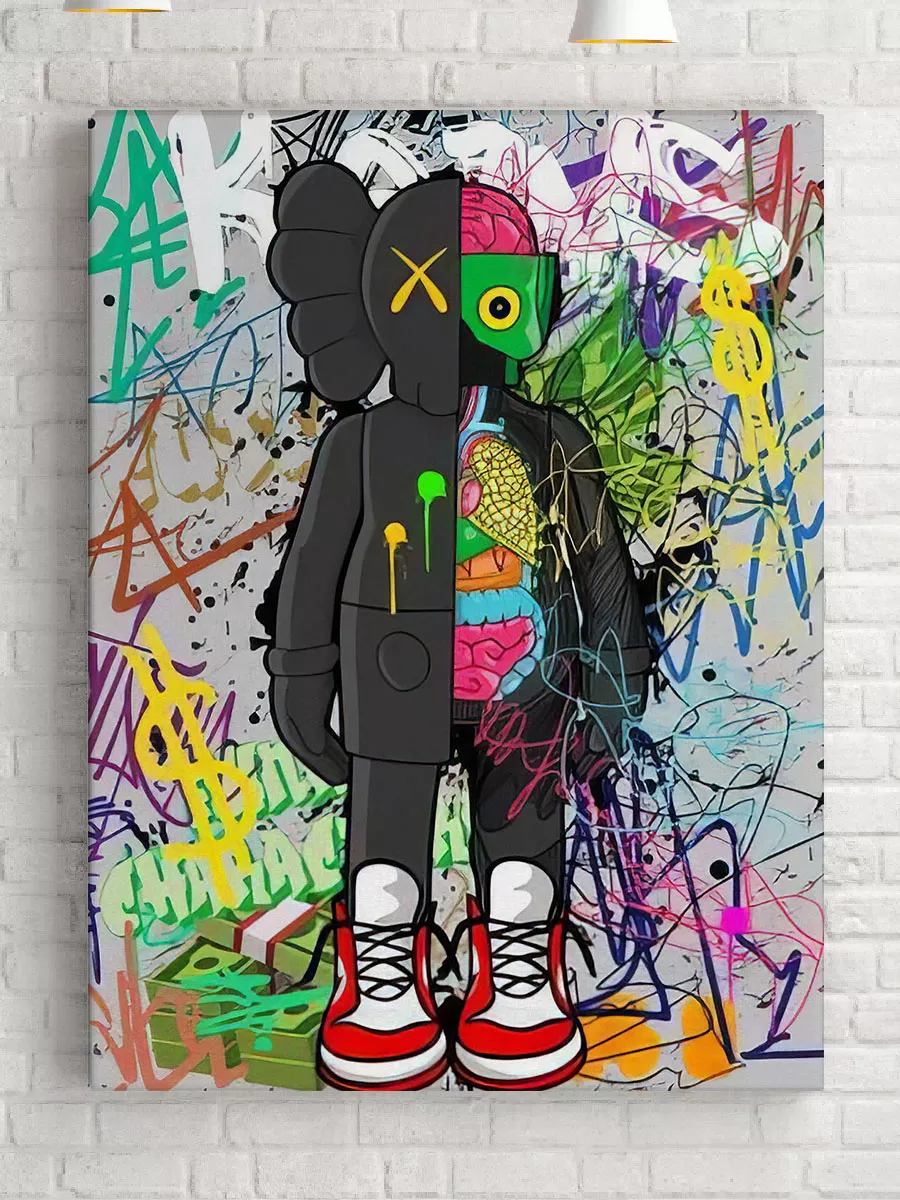 Кавс ава. KAWS картины. KAWS граффити. KAWS обои. Обои в стиле KAWS.