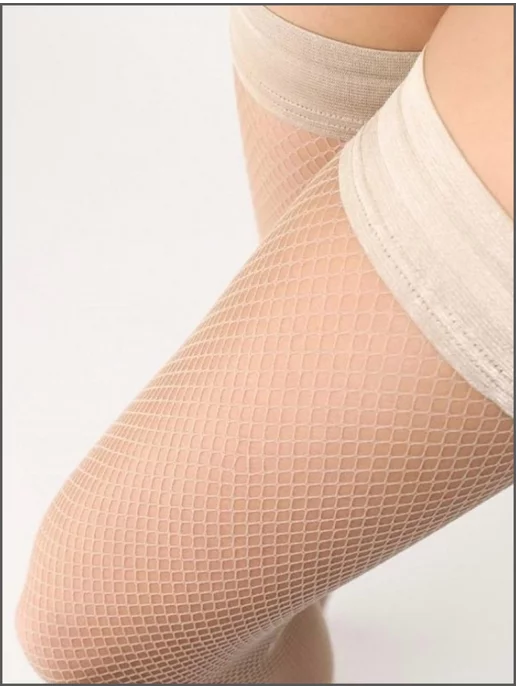 OROBLU Чулки Tricot, в очень мелкую сеточку, белый, фото 4