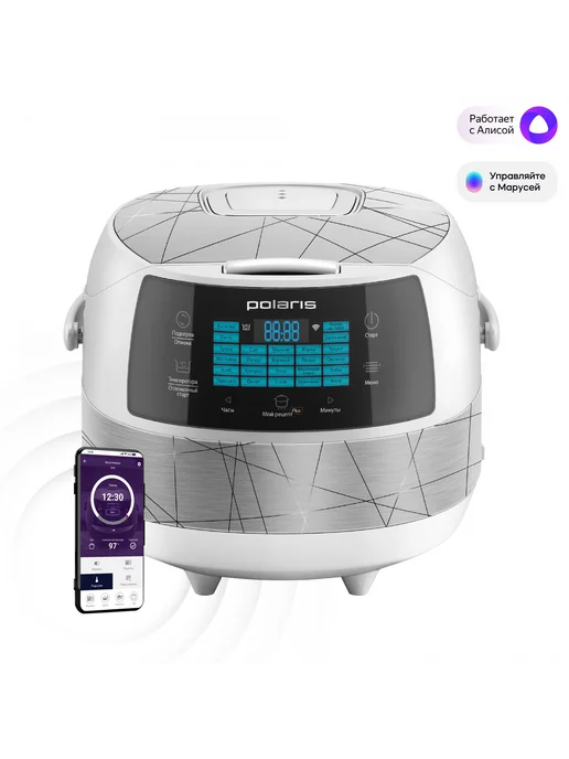 Мультиварка Polaris PMC 5017 Wi FI IQ Home, черный, серебристый, фото 3
