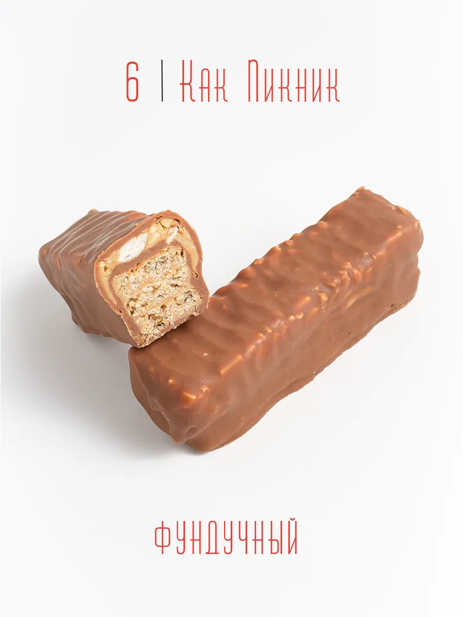 Батончики Как Пикник, без сахара, 6 шт