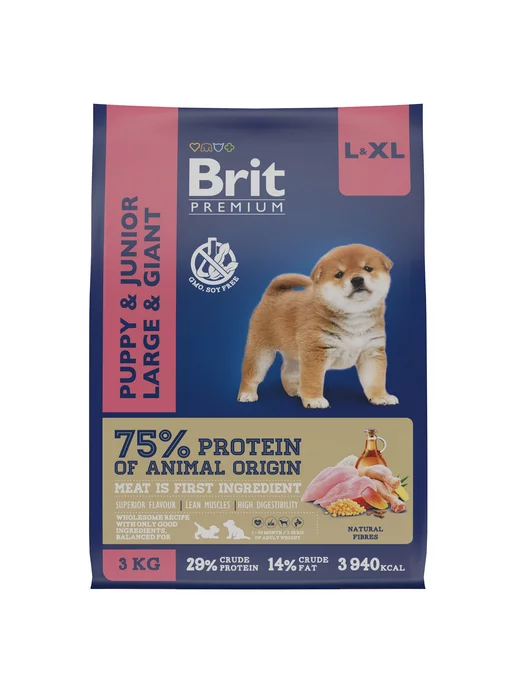Сухой корм Brit Premium Dog для собак, крупные, щенки, 3 кг, фото 4