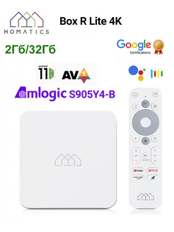 Box R Lite 4K смарт тв приставка для телевизора 2Гб 32Гб Homatics 215140466 купить за 5 429 ₽ в интернет-магазине Wildberries