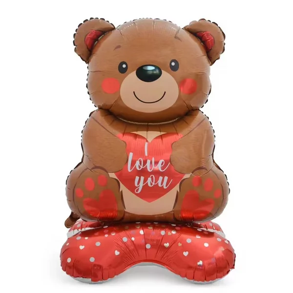 Воздушный шарик фольгированный "Мишка с сердцем" 55 дюймов