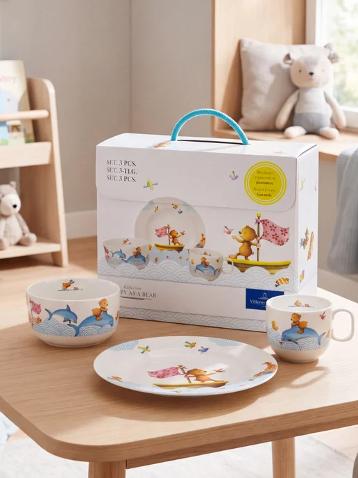 Villeroy & Boch Набор детской посуды на 1 персону, Happy Bear, голубой, фото 4