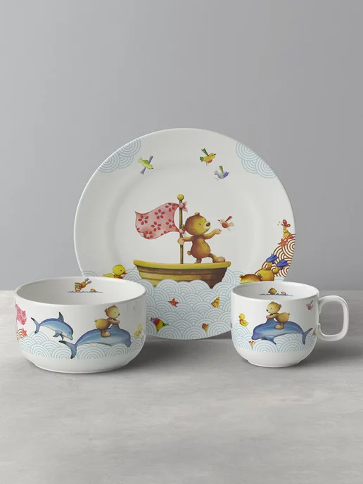 Villeroy & Boch Набор детской посуды на 1 персону, Happy Bear, голубой, фото 7