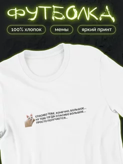 Футболка прикол мем с принтом белая Монеточка спасибо тебе shulpinchik 215286826 купить за 695 ₽ в интернет-магазине Wildberries