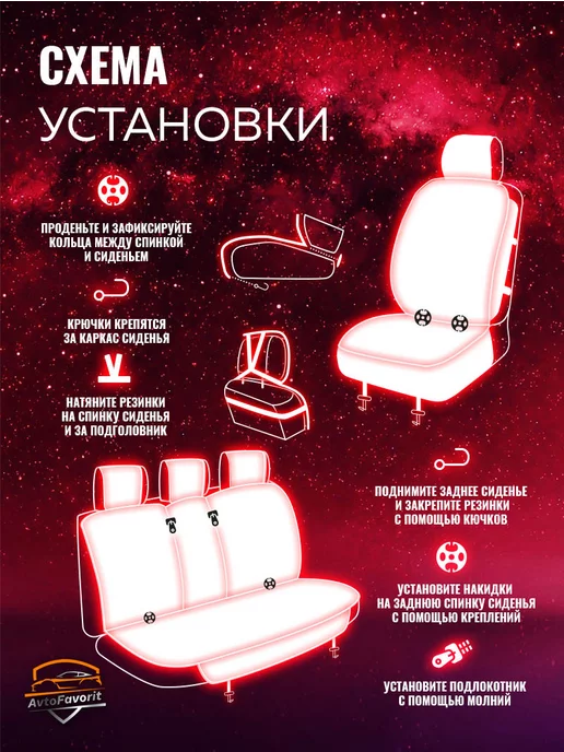 Avtofavorit Чехлы накидки на сиденья автомобильные на весь салон, синий, фото 6