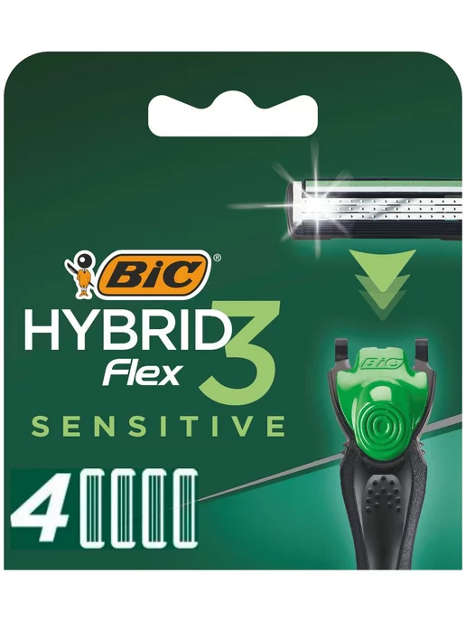 BIC Кассеты бик Hybrid 3 Flex Sensitive 4шт