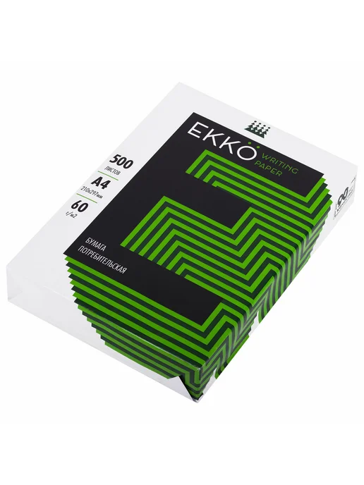 Бумага EKKO A4, 60 г/м², 500 листов, 1 пачка