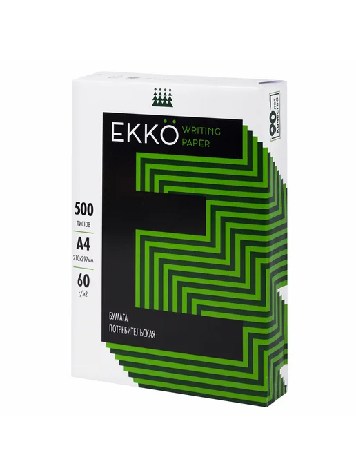 Бумага EKKO A4, 60 г/м², 500 листов, 1 пачка, фото 2
