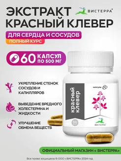 Красный клевер, растительный экстракт в капсулах 60 шт. Вистерра 215376137 купить за 699 ₽ в интернет-магазине Wildberries