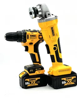 Набор электроинструмента 2 в 1 шуруповерт и УШМ DEWALT 215377526 купить за 7 532 ₽ в интернет-магазине Wildberries