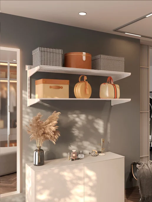 Volazzi Home Гардеробная система, стеллаж для хранения металл №25, белый, фото 5